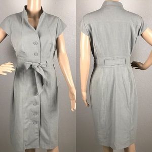 Calvin Klein gray sheath dress w/ belt Size 2